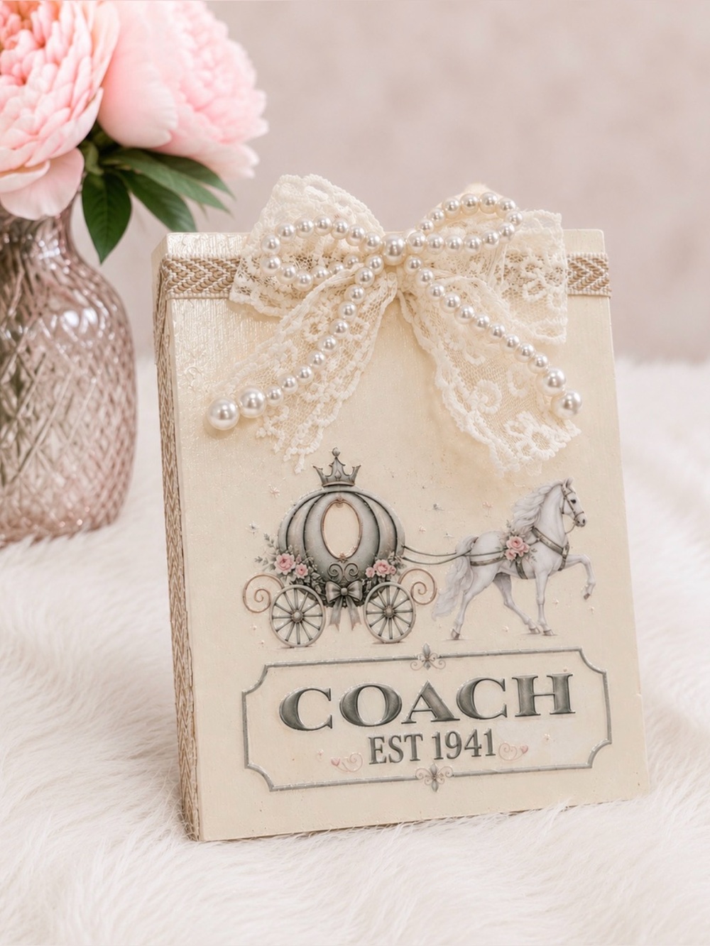 Luxury-Inspired Decorative Book Block off white/Cream/Green - Picture 2 of 3